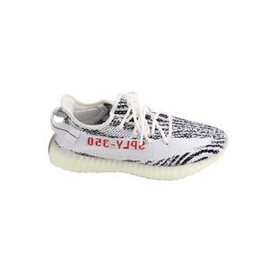 Adidas Yeezy Boost 350 V2 Zebra Sneakers in White Cotton